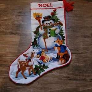 Stocking Finished Sunset Stitchery #2029 Wool Christmas Vintage Stocking